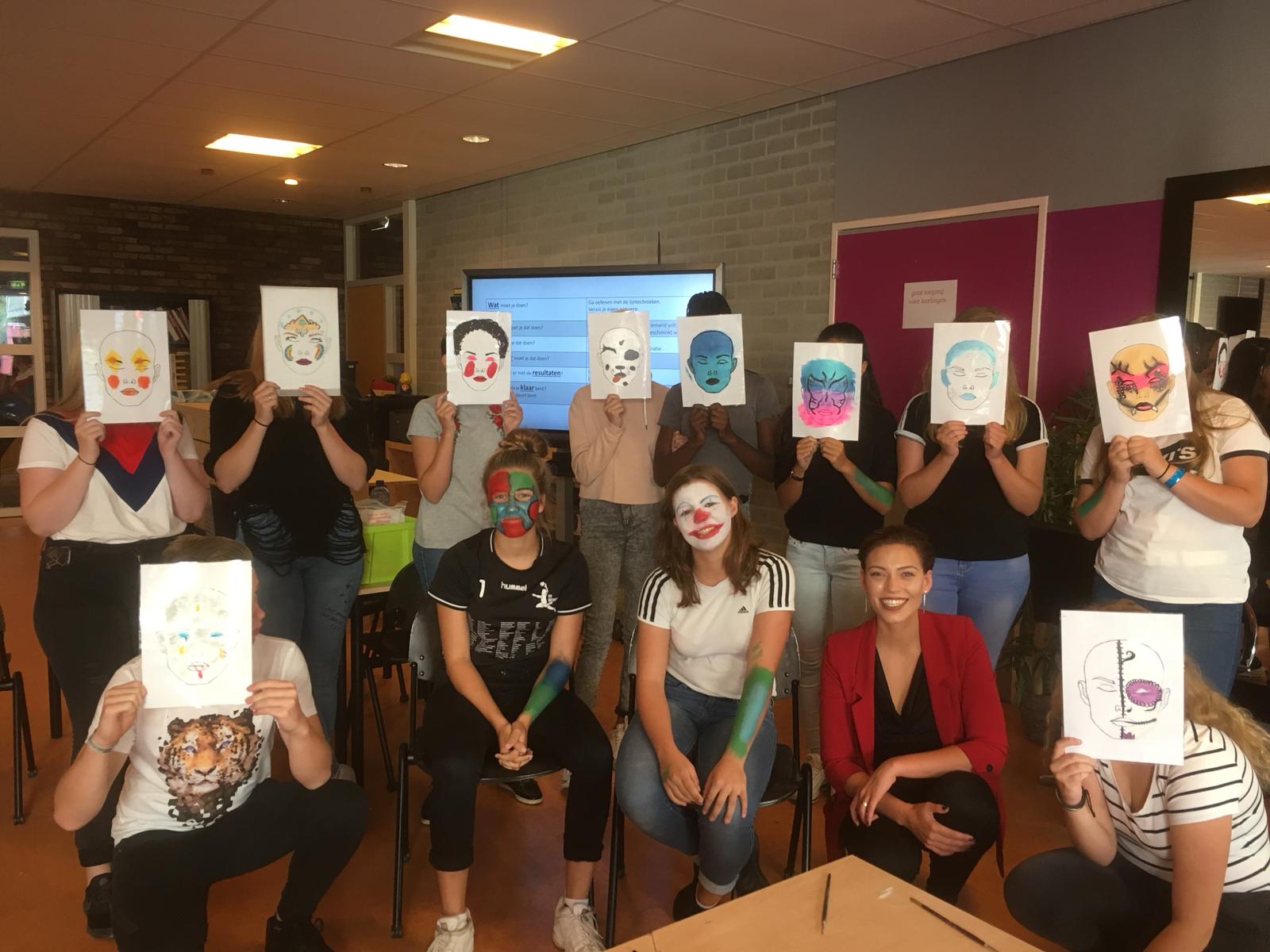 Schminkworkshop school schminken les tieners