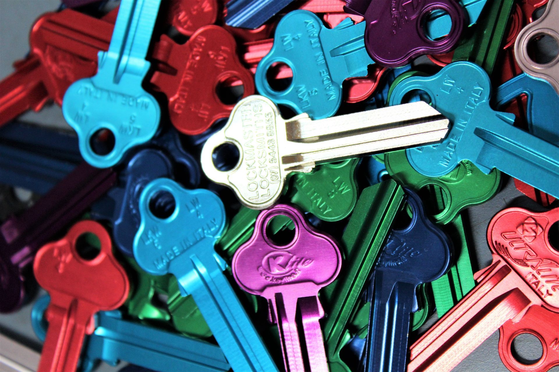Pile of coloured keys  — Locksmiths on the Sunshine Coast, QLD
