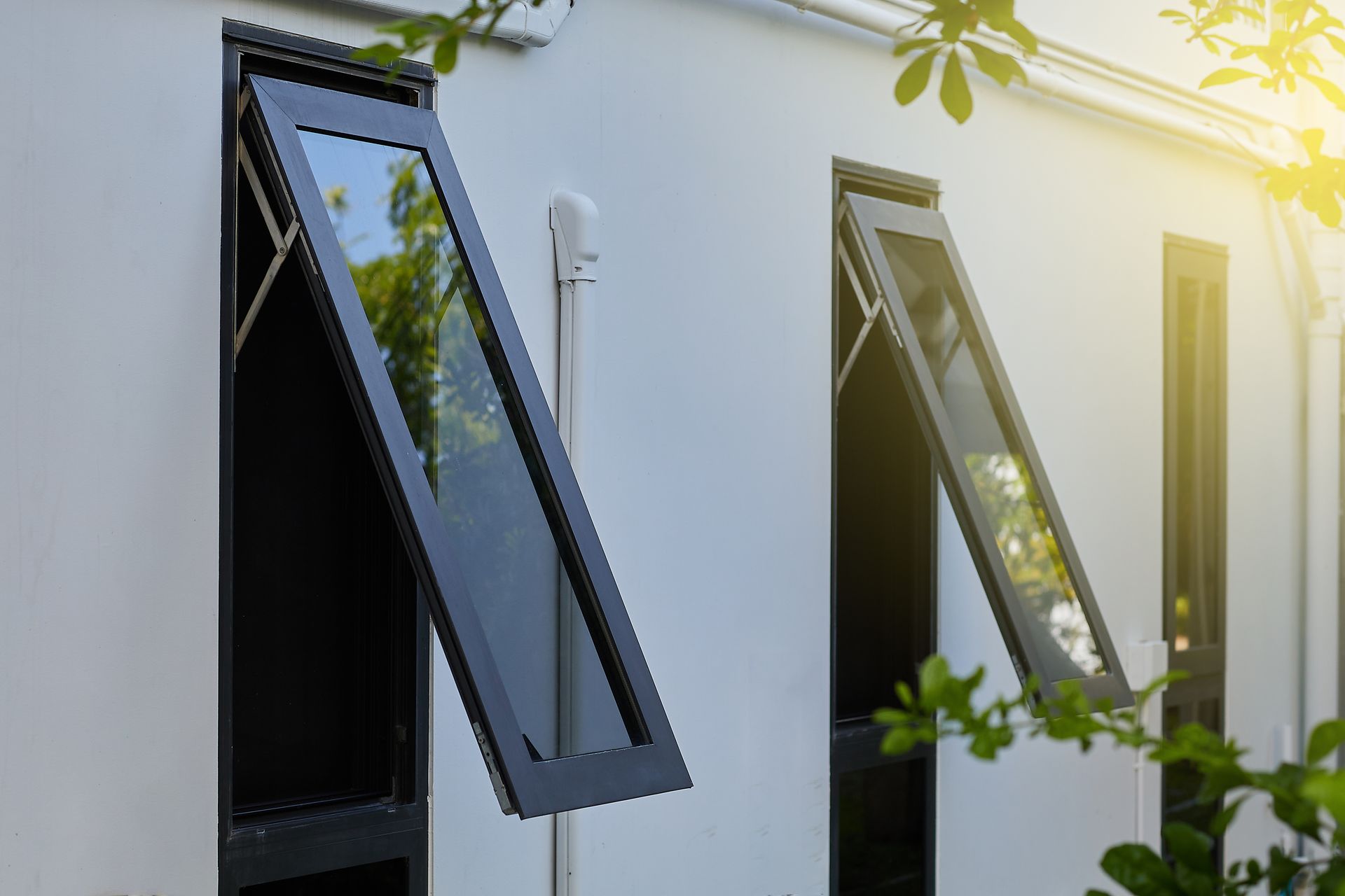 Black frame residential aluminium windows. Black frame residential aluminium windows.
