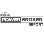 The power broker report logo is black and white.