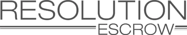 A logo for resolution escrow is shown on a white background.