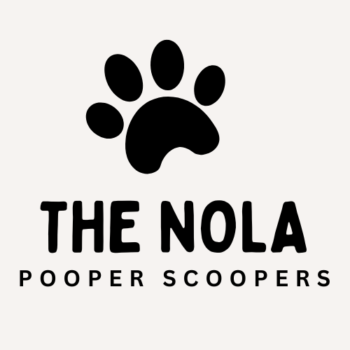 The logo for the nola pooper scoopers has a paw print on it.
