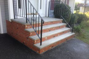 Brick stairs with stone on top — Agawam, MA — Hardy's Professional Masonry LLC