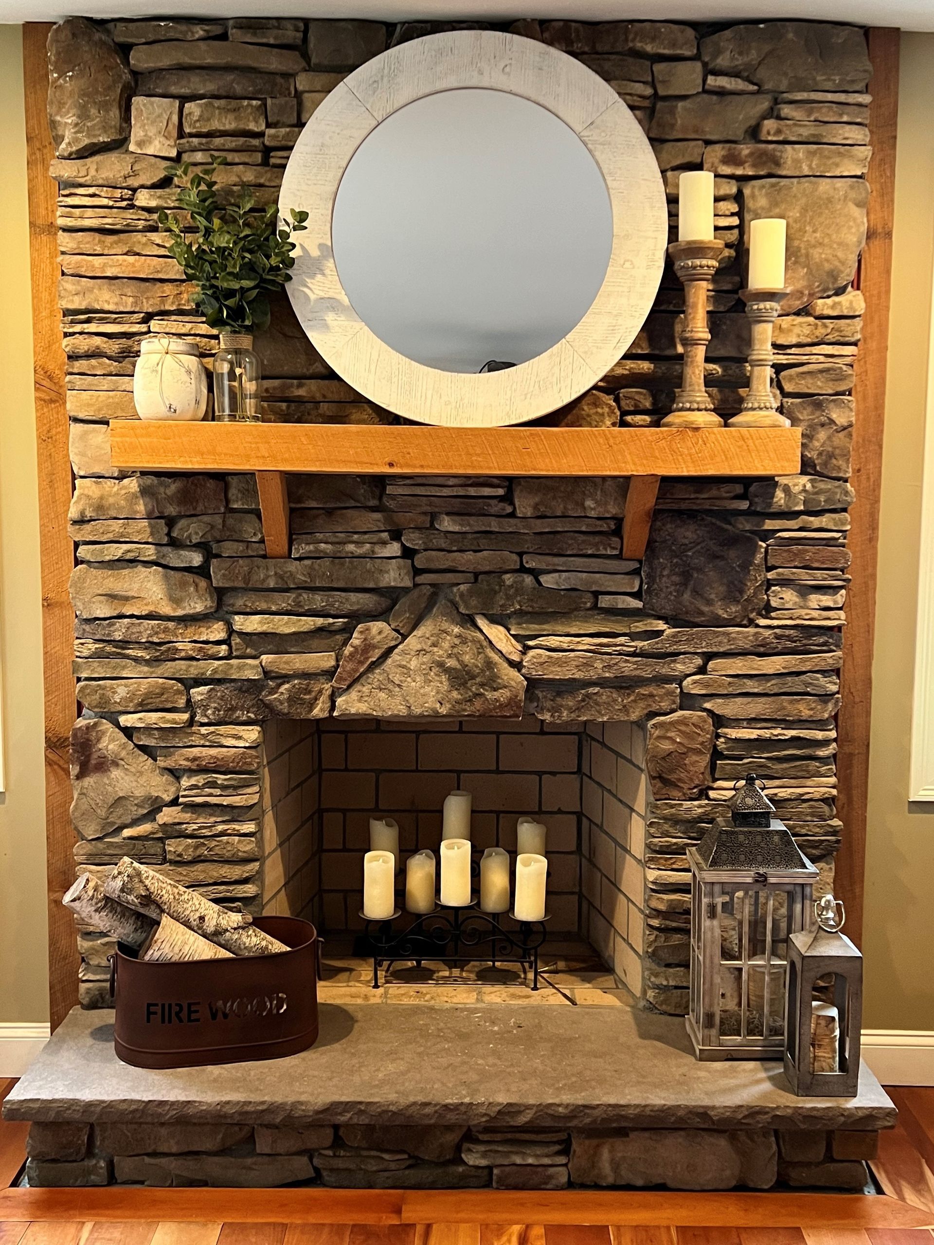 Stone fireplace — Agawam, MA — Hardy's Professional Masonry LLC