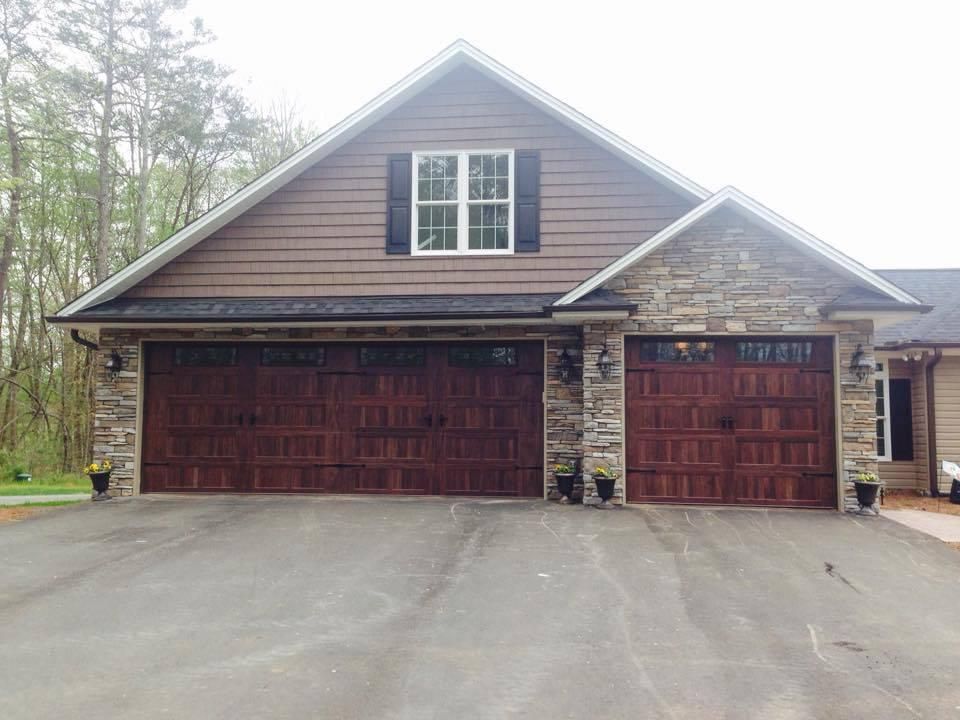 Brown House Wooden Texture Garage Doors — Mt Airy, NC — Foothills Garage Doors