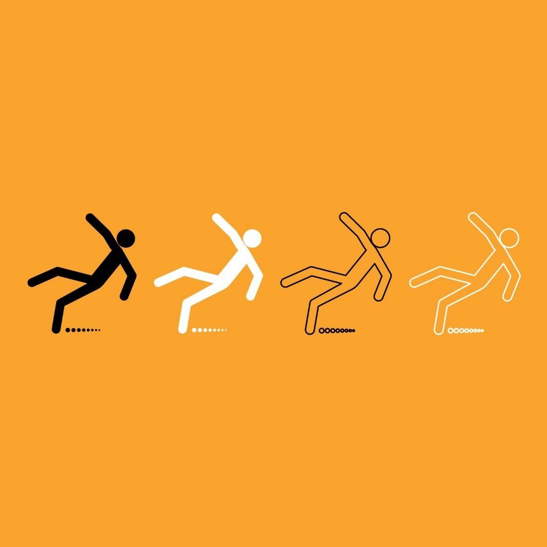 An illustration of a slip and fall concept.