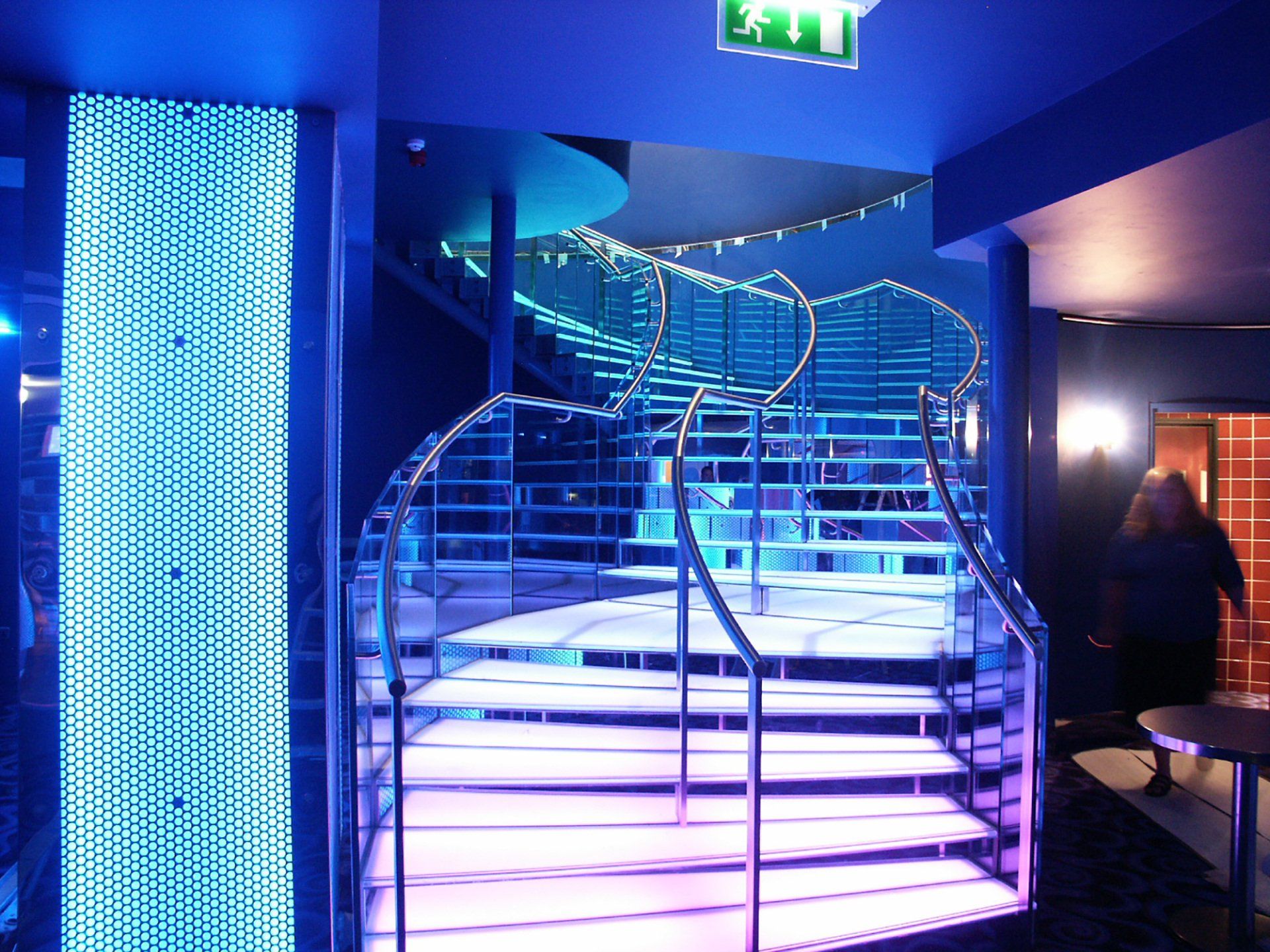 curved glass staircase