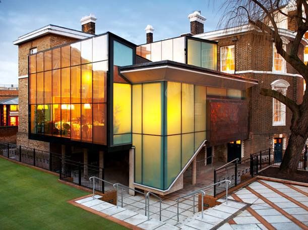 glass fronted buildings