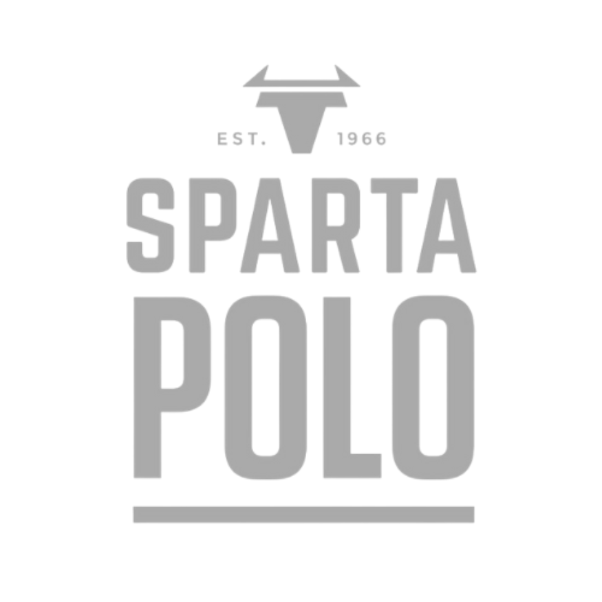A logo for sparta polo with a bull on it