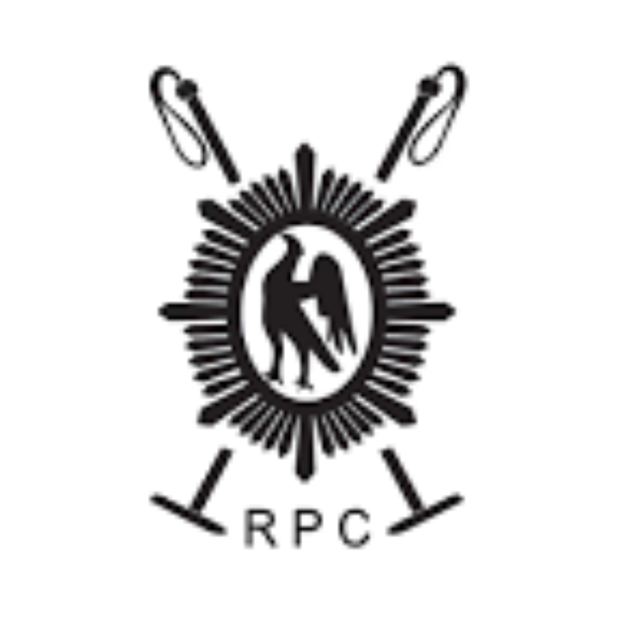 A black and white logo for a company called rpc.