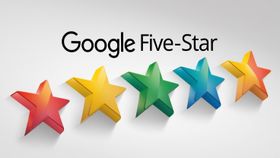 A google five star logo with five stars in different colors