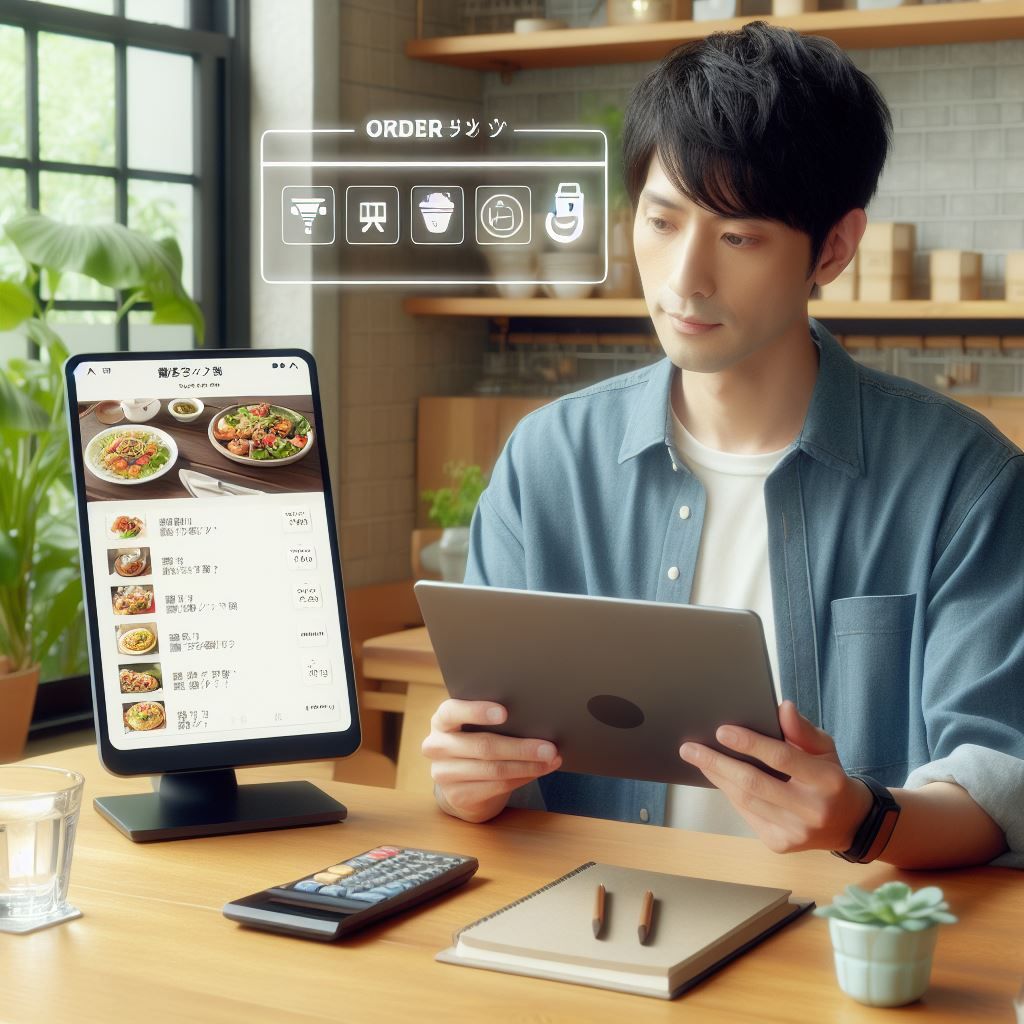 un tablet e un pc con un app per ristoranti