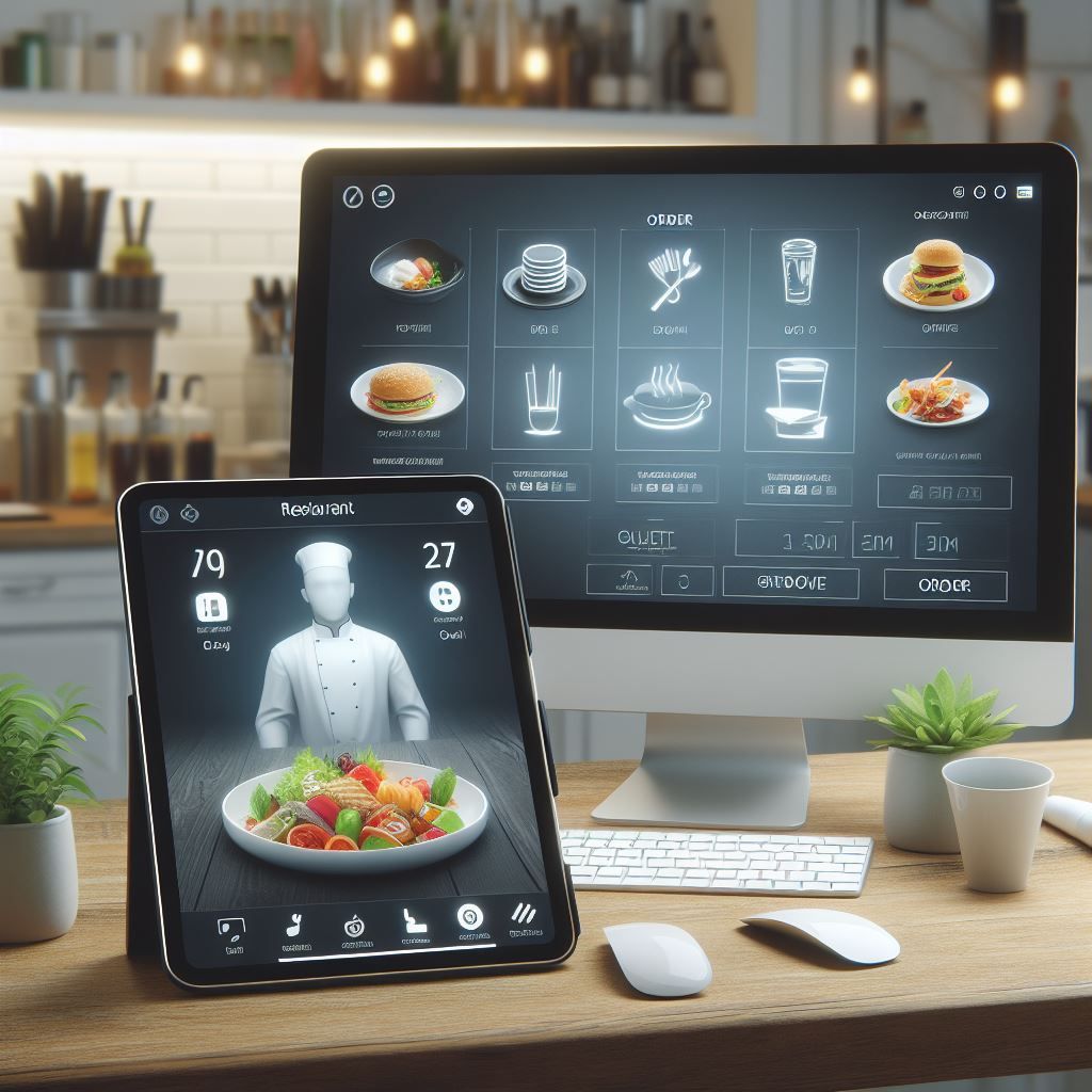 un tablet e un pc con un app per ristoranti
