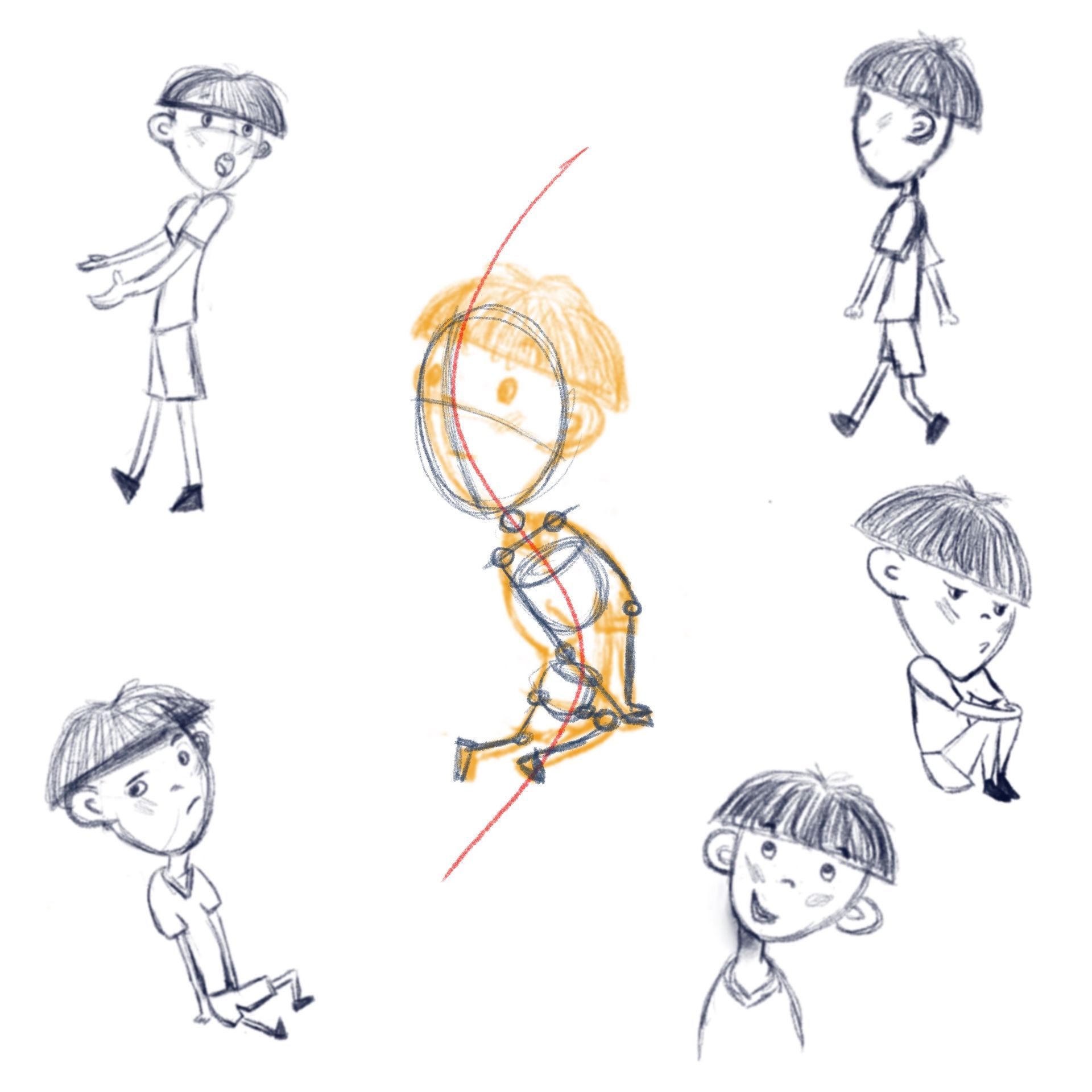 studio dell'illustrazione di un personaggio