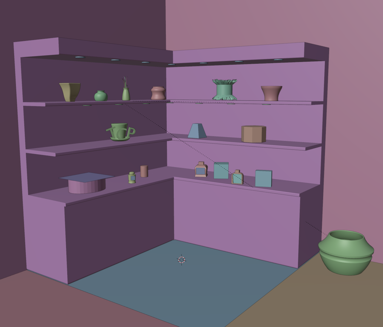 un mobile grafico in 3d in lavorazione