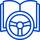 steering wheel and book icon