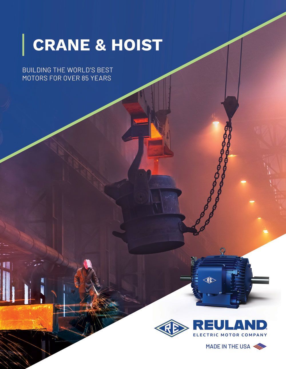 Steel mill factory with electric motor in front