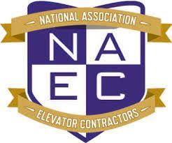 The logo for the national association of elevator contractors.