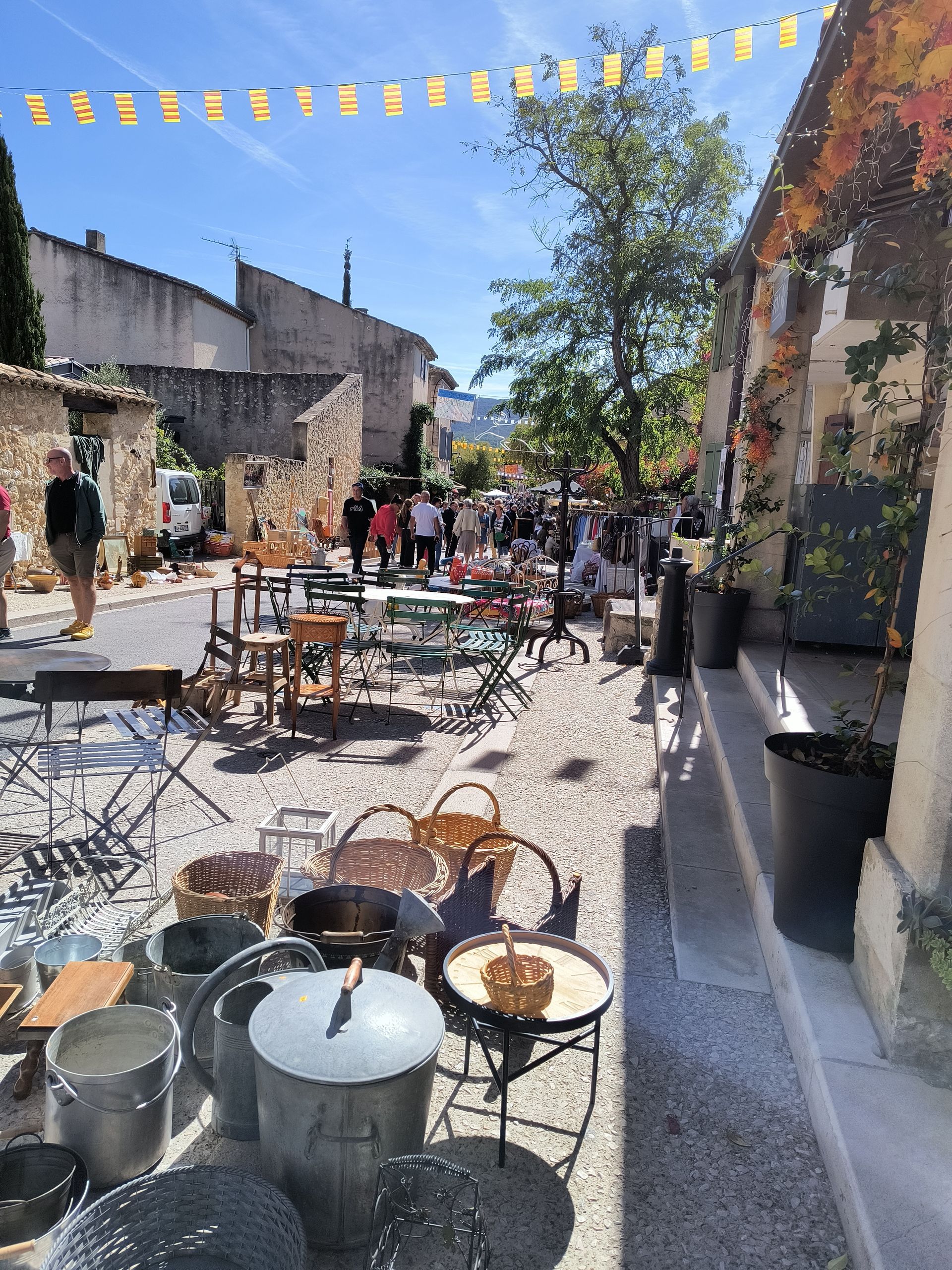 A brocante on a street in provence

