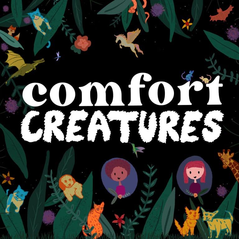 A poster for comfort creatures with animals and plants