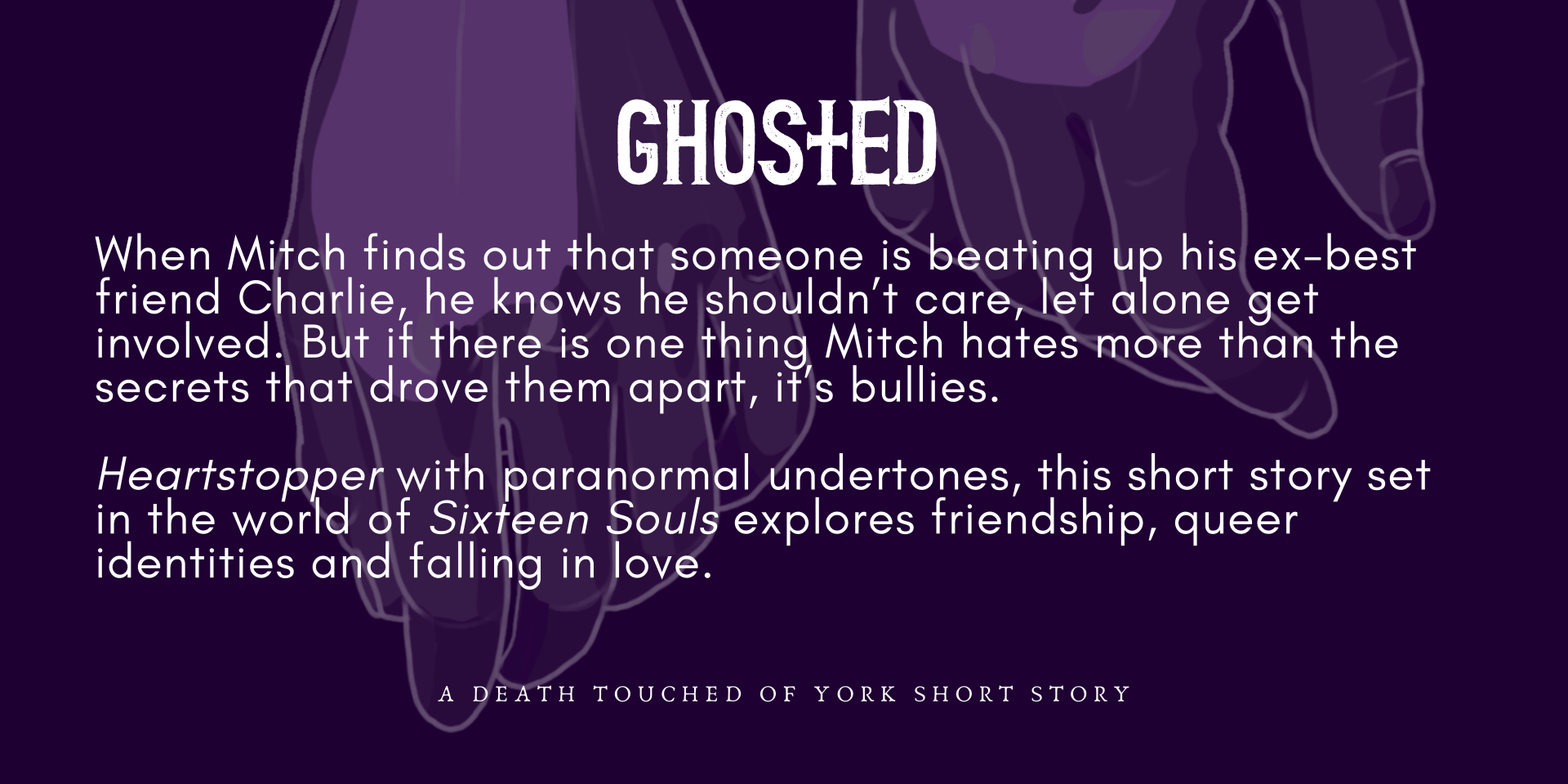 A purple background with the words ghosted on it