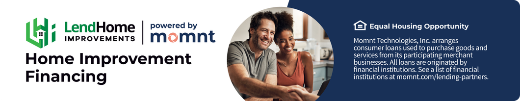 LendHome banner for home improvement financing featuring a smiling couple and loan information.