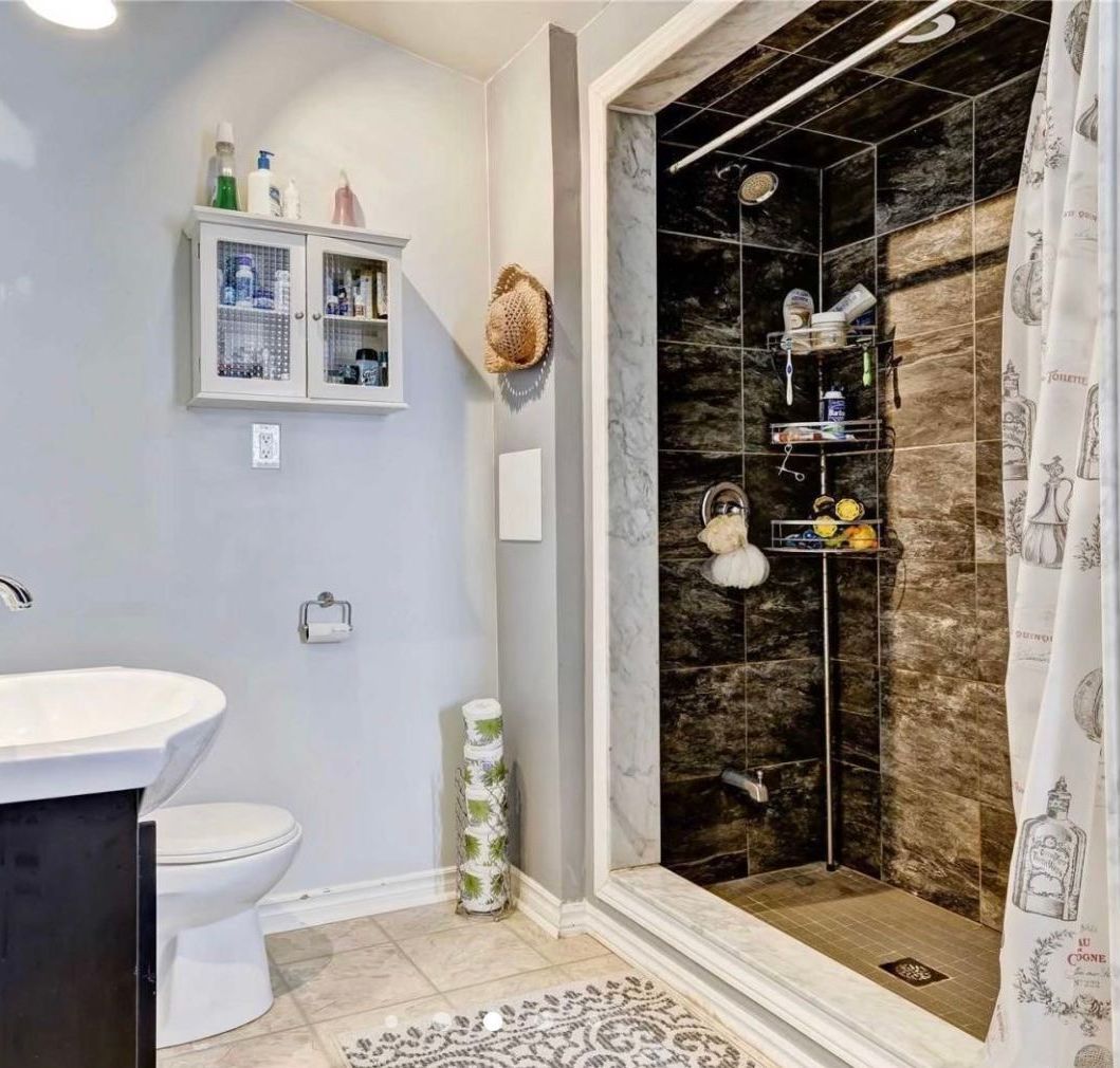 bathroom with renovated shower