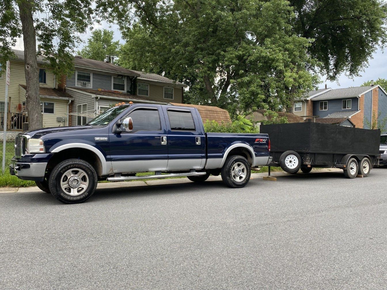 Pyle Hauling Junk Removal Truck with Large Dump Trailer
