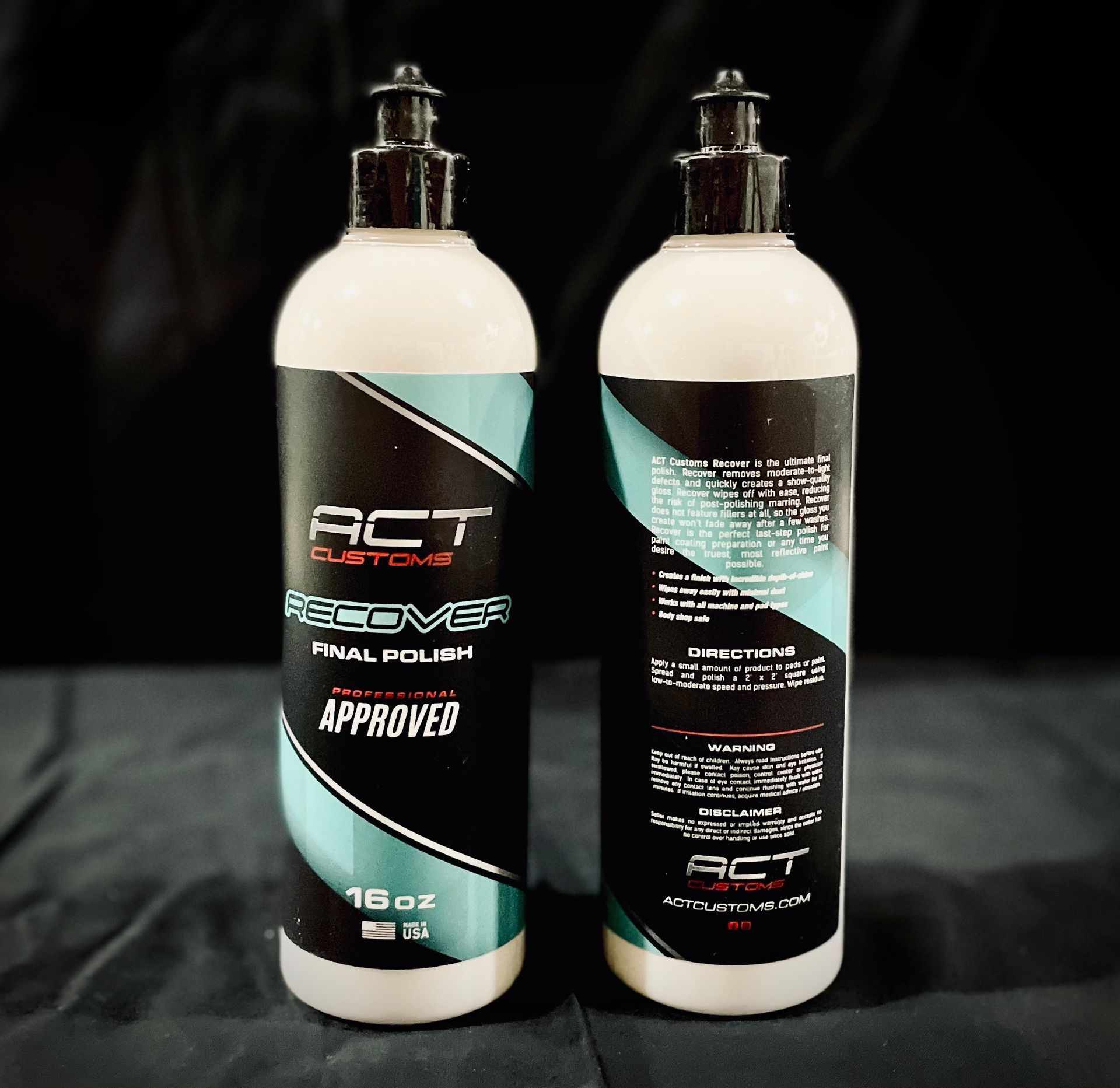Two bottles of act customs recover final polish
