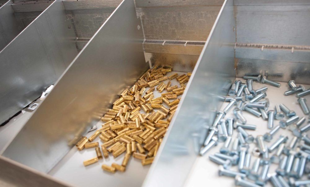 Divisori porta minuteria per scaffali magazzino