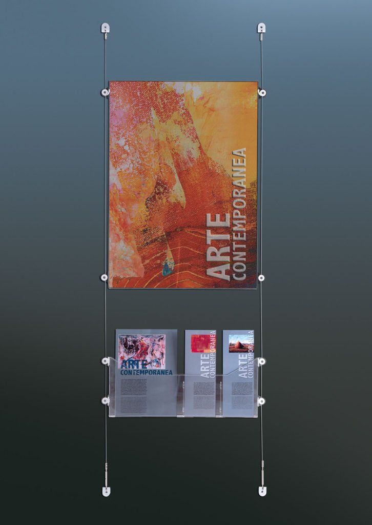 Espositori su cavi per vetrine