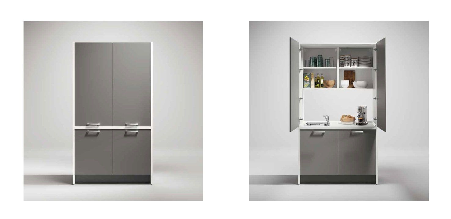 Mobile con cucina a scomparsa per ufficio