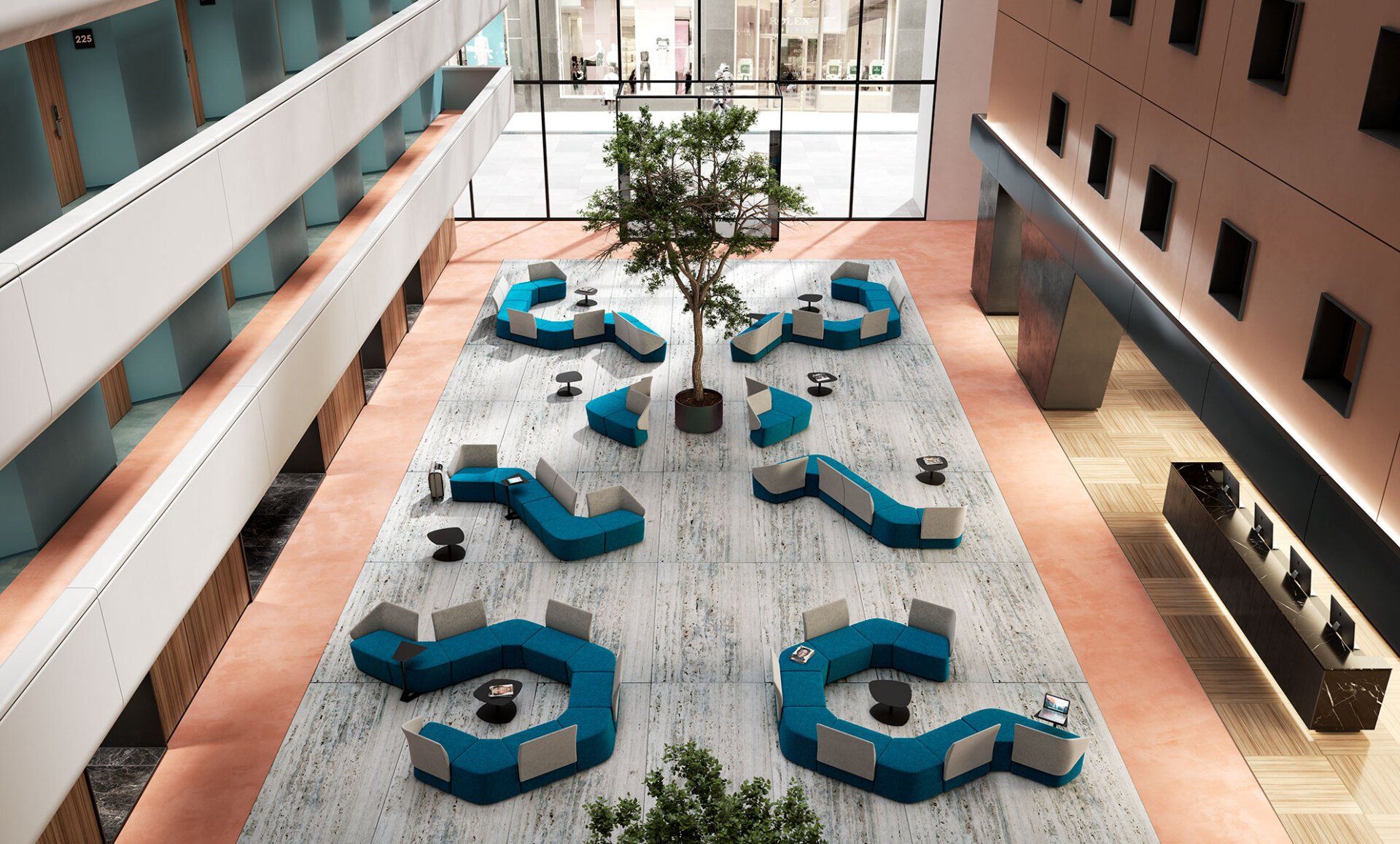 Modula divani attesa per ingressi Alfa arredi