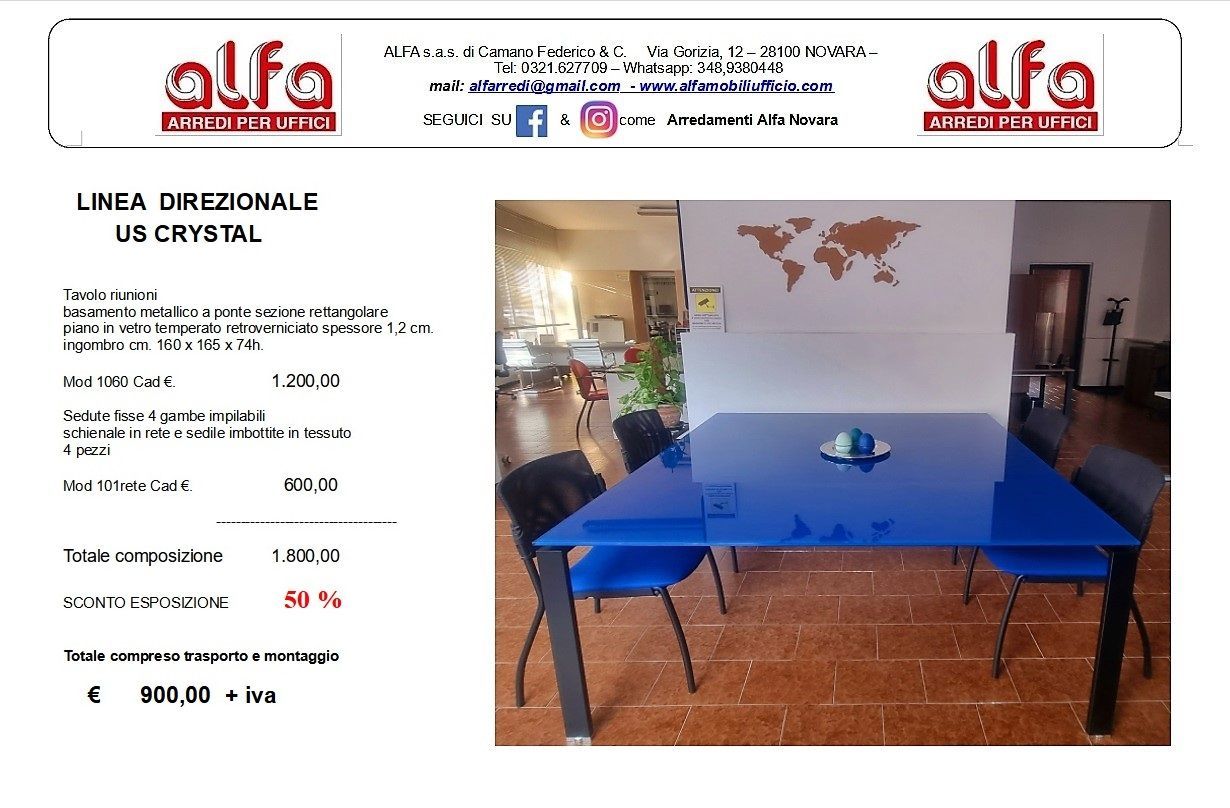 Offerta esposizione Us ALFA novara arredi per uffico