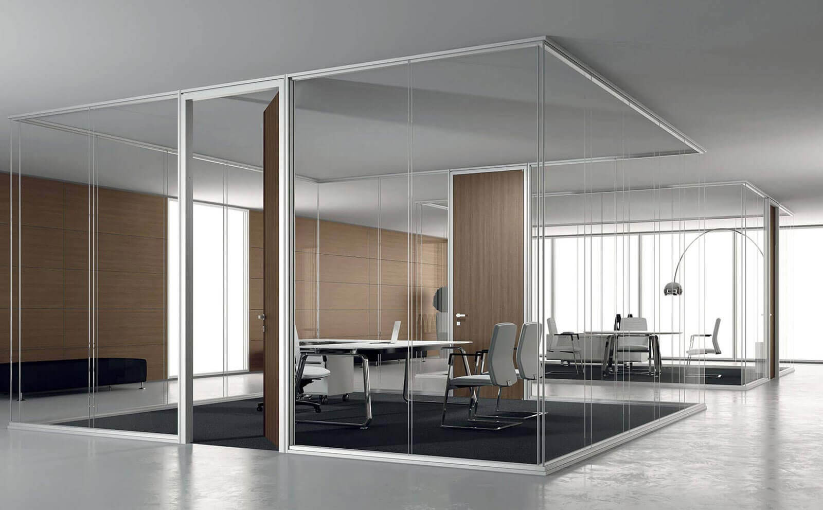 Parete divisoria vetrata