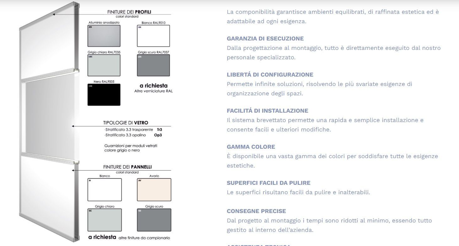 Pareti divisorie per ufficio Borgomanero