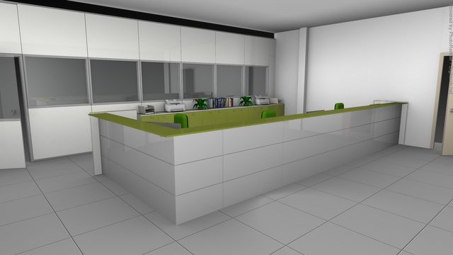 Progetto reception bancone ingresso