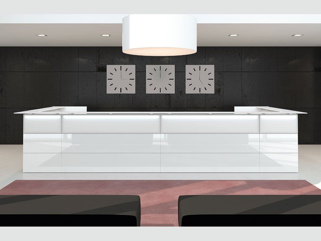 Reception direzionale bianco lucido