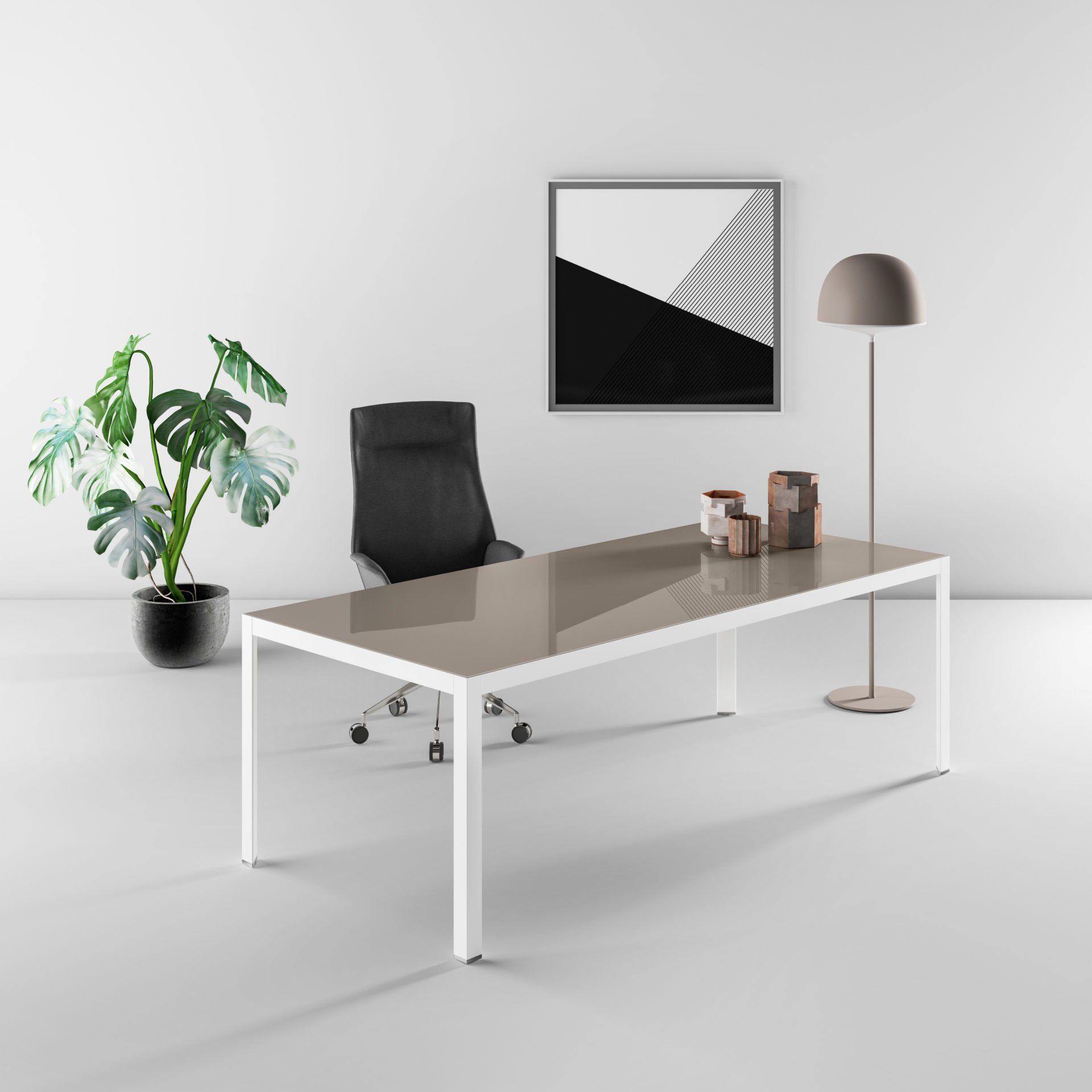 Scrivania direzionale in cristallo Novara