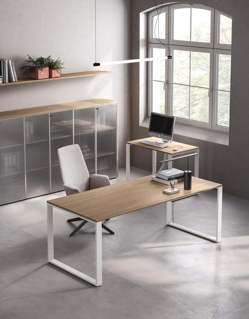 Scrivania gamba ad anello per ufficio