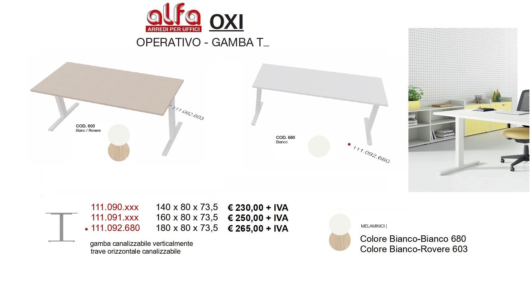 Scrivania operativa gamba T pronta consegna Alfa Novara Arredi per ufficio