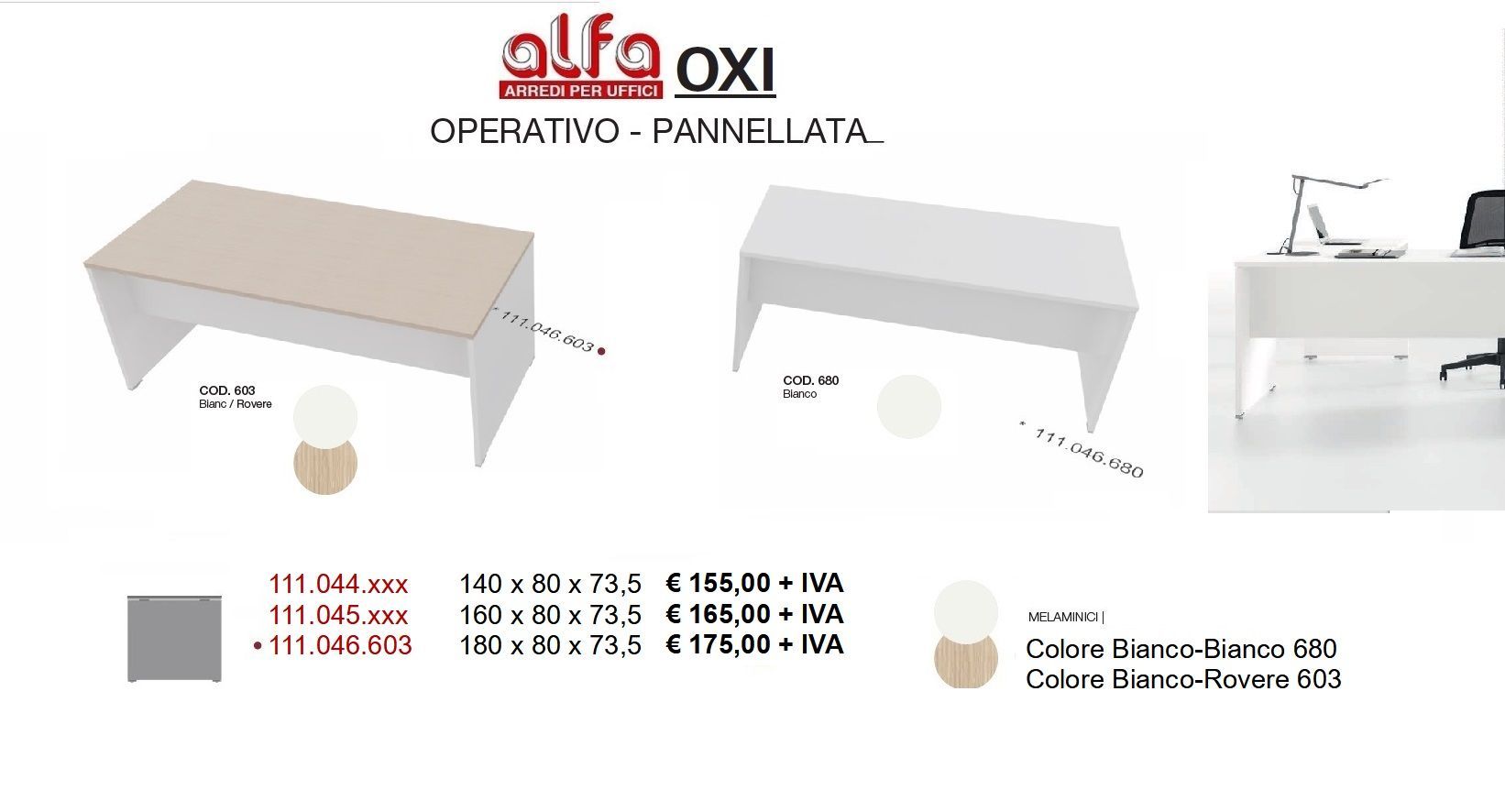 Scrivania operativa pannellata pronta consegna Alfa Novara Arredi per ufficio