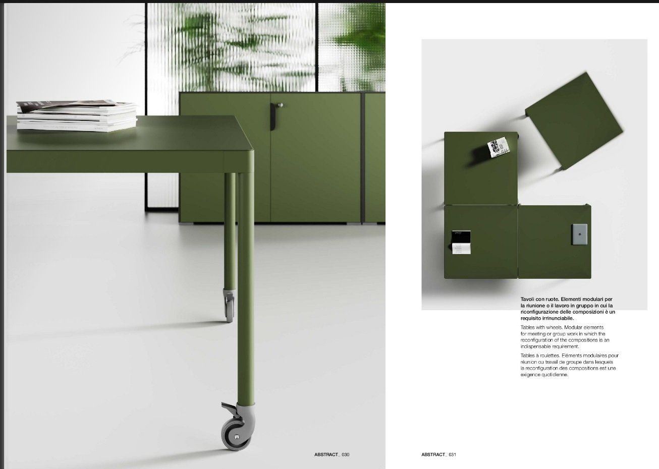 Scrivanie aggregabili su ruote