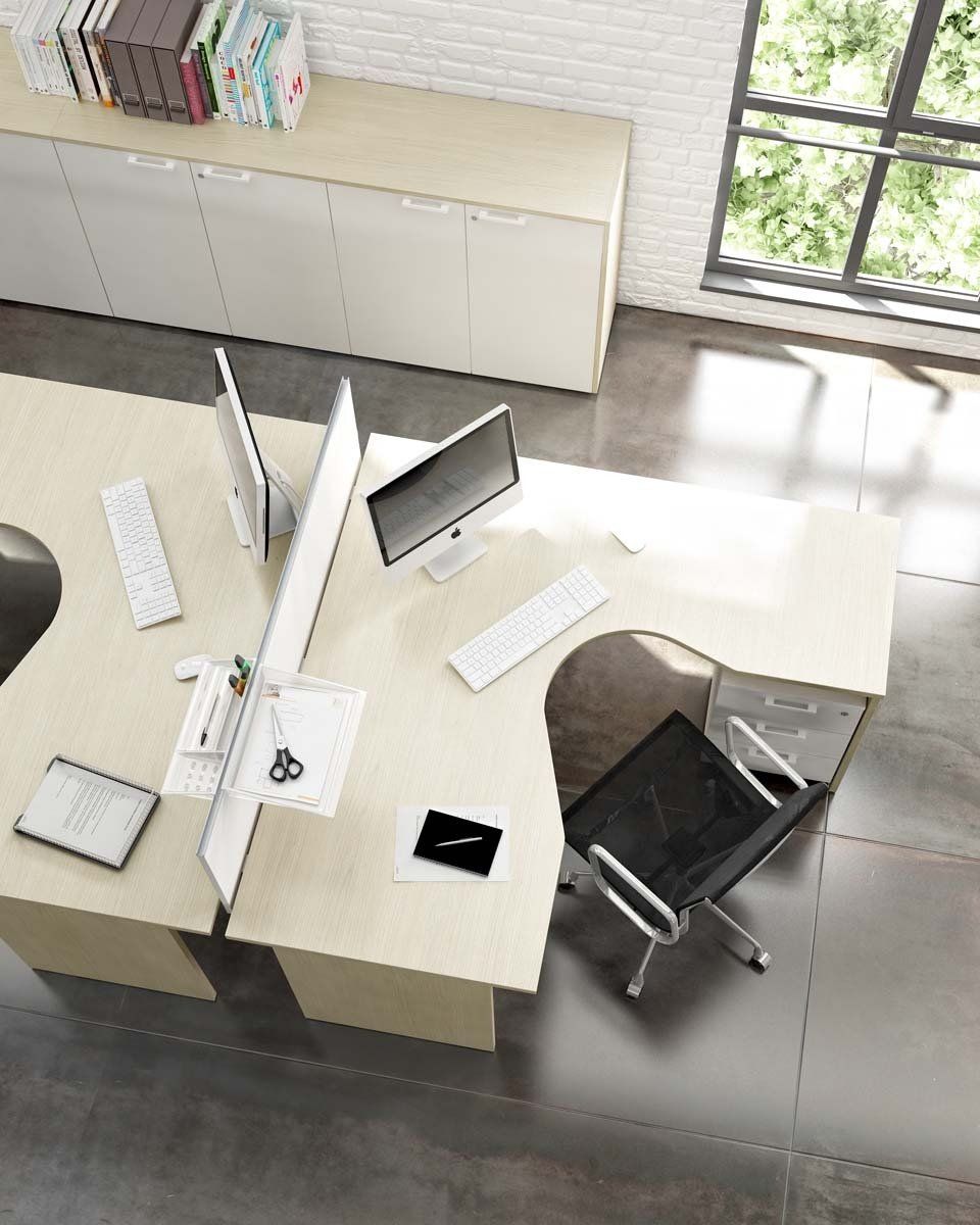 Scrivanie sagomate per uffico