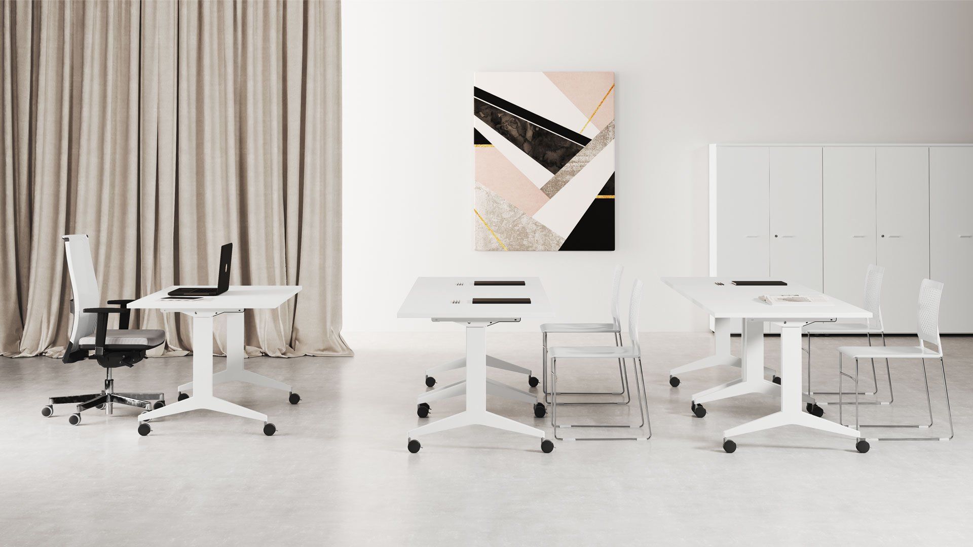 Scrivania per ufficio su ruote