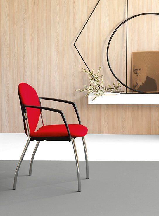 Sedia attesa con braccioli