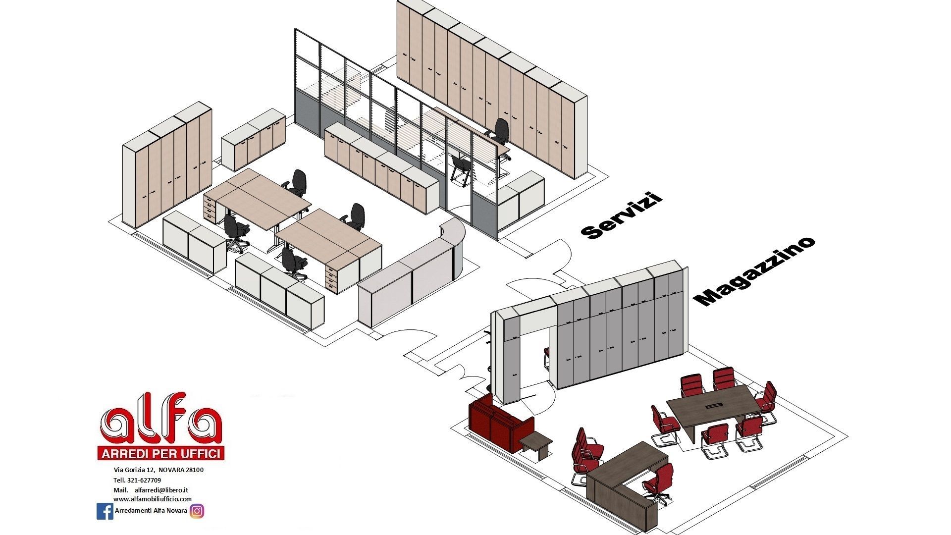 Disegni autoCAD per arredare uffici a Novara e provincia