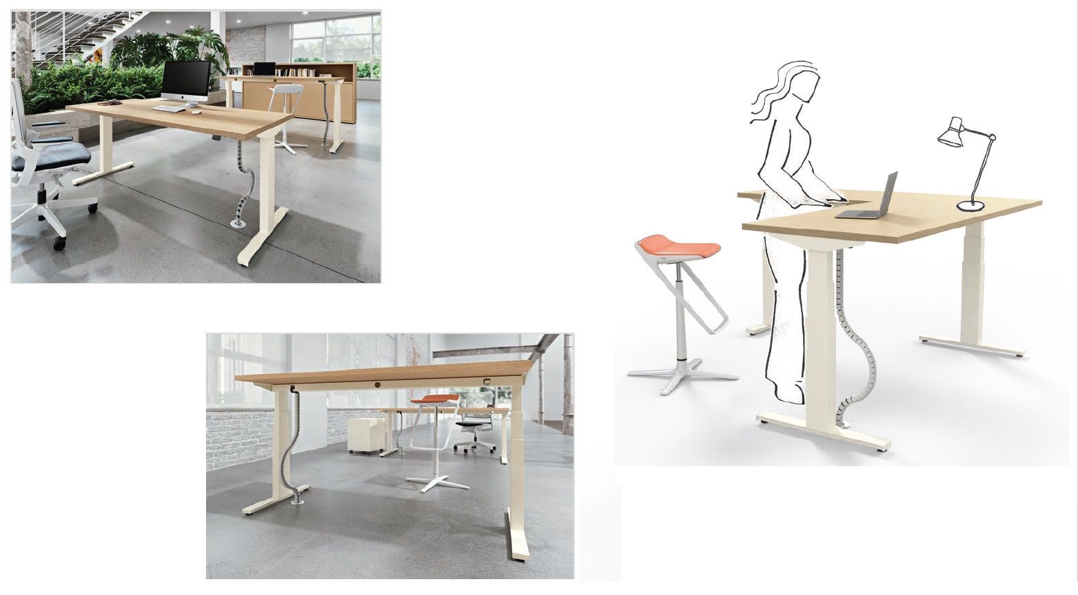 scrivania regolabile in altezza con allungo