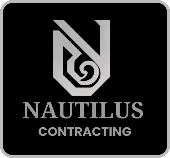 Black logo with silver Nautilus Contracting text and emblem.