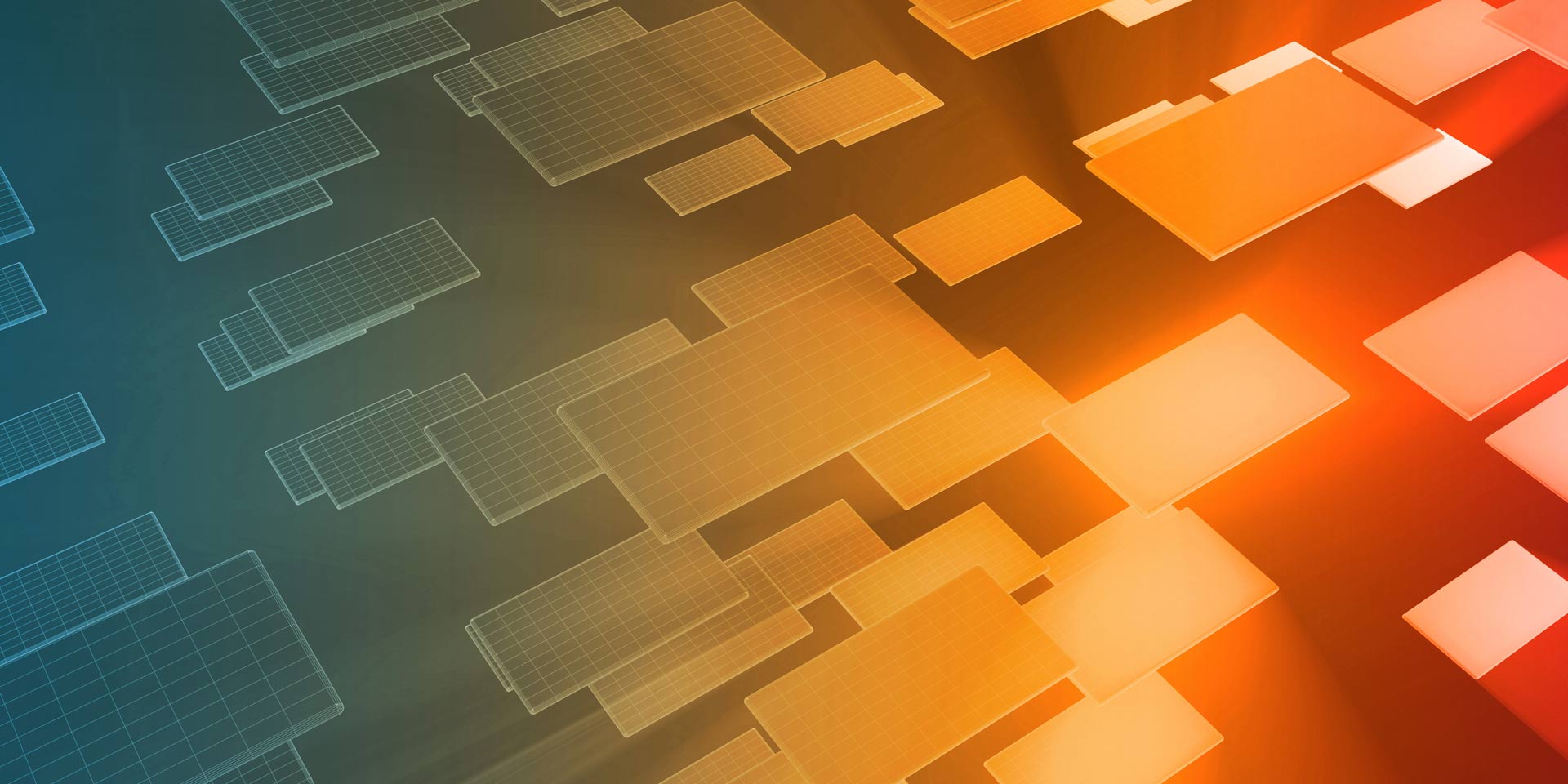 A close up of a colorful abstract background with squares on a blue and orange background.